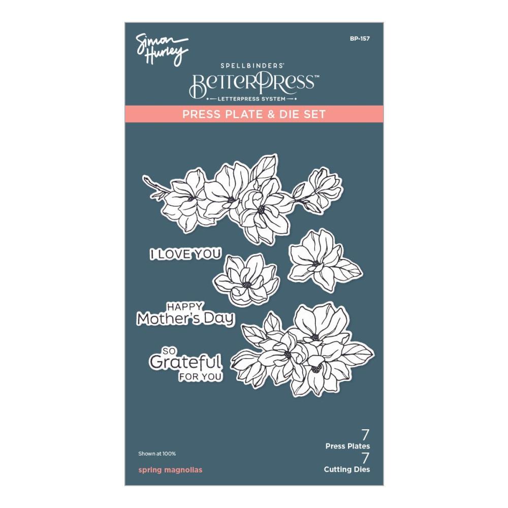 Spellbinders Press Plate & Die - Spring Magnolias Spring Sampler