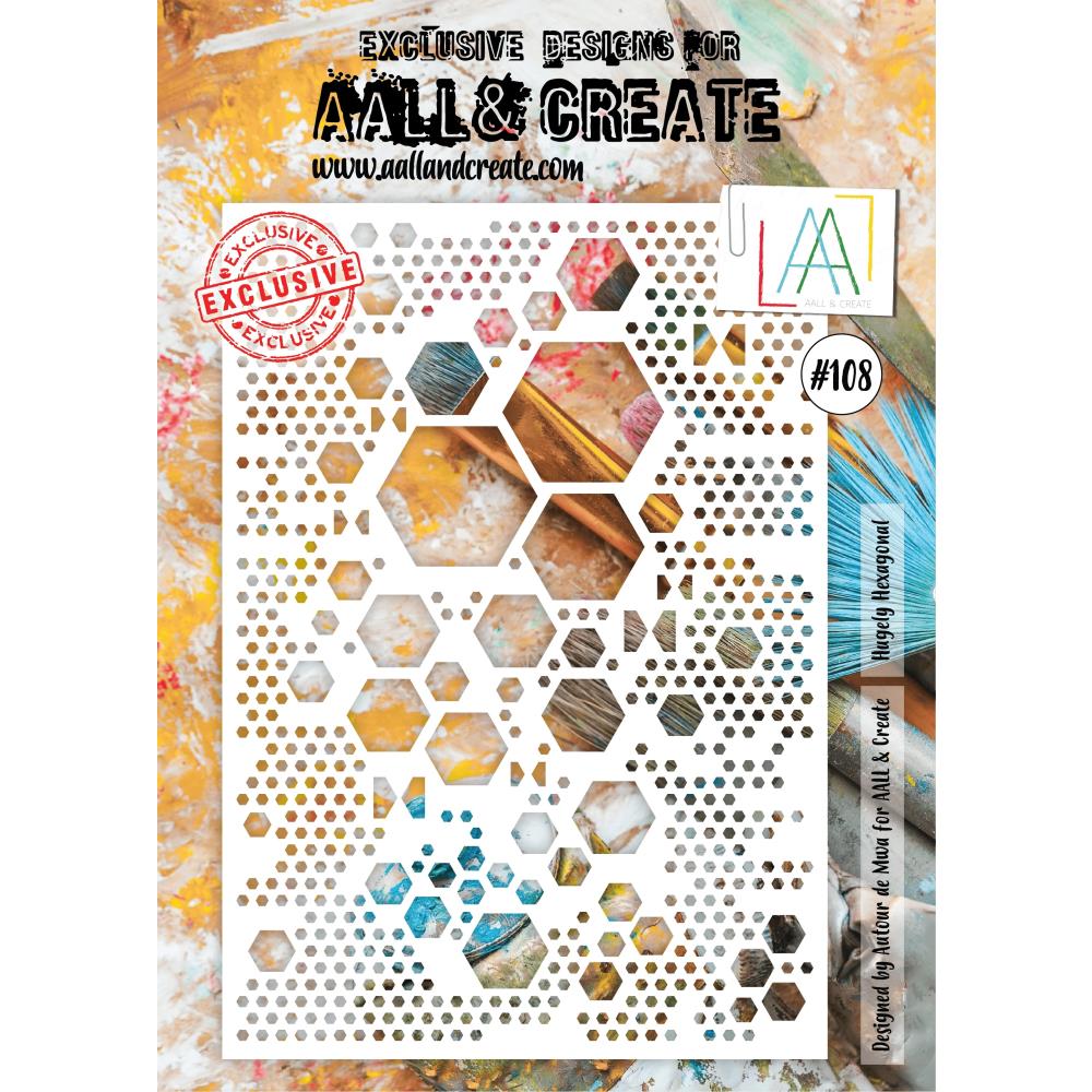 AALL And Create A4 Stencil - Hugely Hexagonal