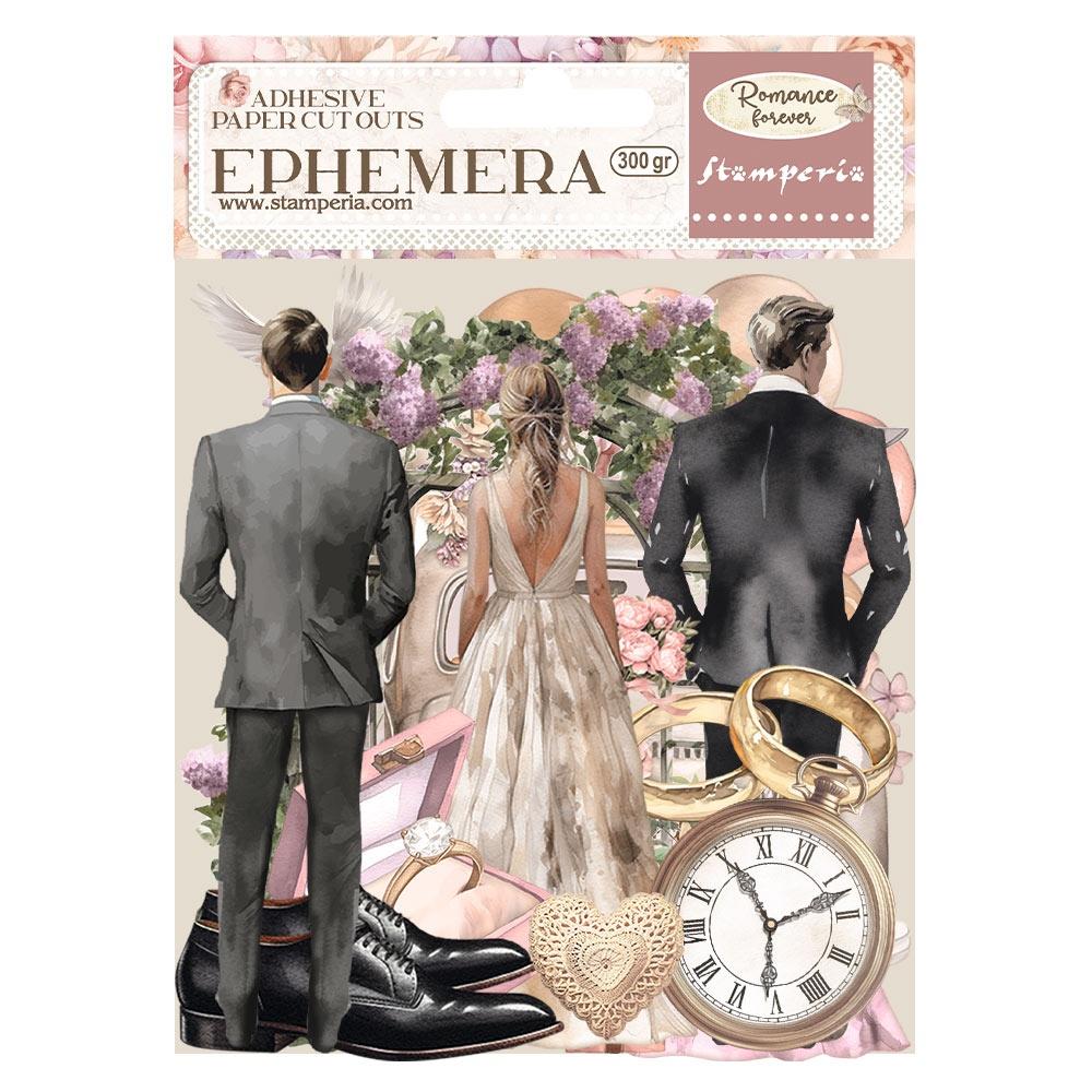 Stamperia Cardstock Ephemera Adhesive Paper Cut Outs - Romance Forever Ceremony