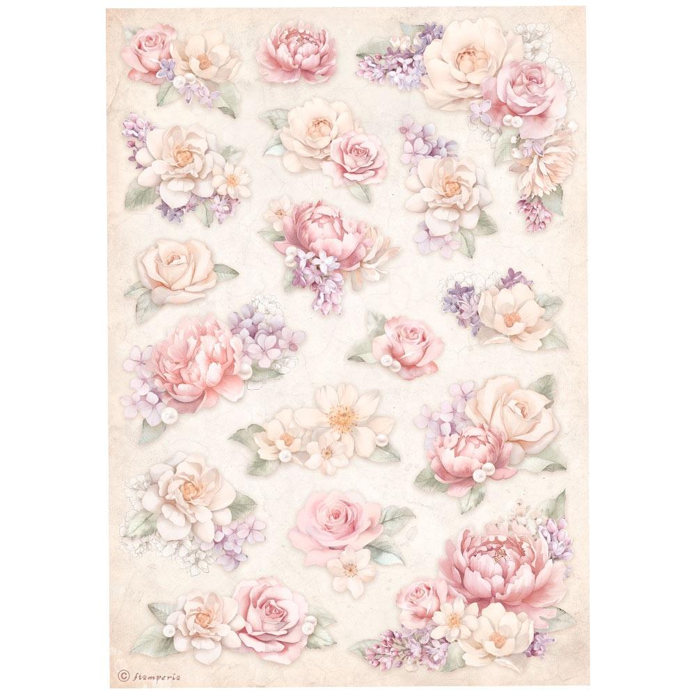 Stamperia Rice Paper Sheet A4 - Romance Forever Floral Background