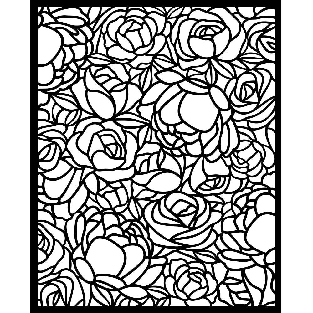 Stamperia Media Stencil - Romance Forever - Rose Pattern