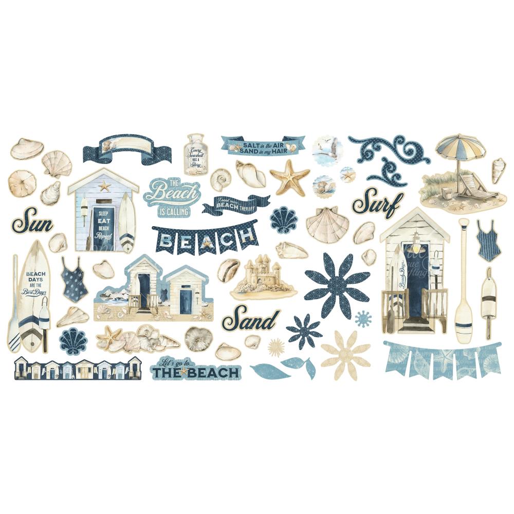 Graphic 45 Cardstock Die-Cut Assortment - The Beach Is Calling