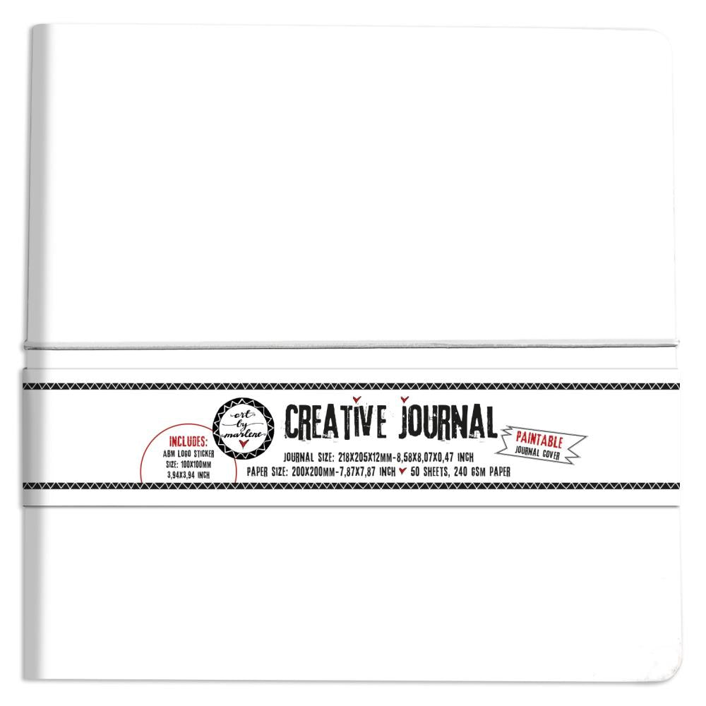 Art By Marlene Creative Paintable Journal Cover - Nr. 13 All White With Separate Sticker