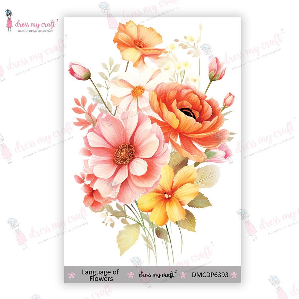 Dress My Craft Mini Transfer Me Sheet 4X6 - Language Of Flowers