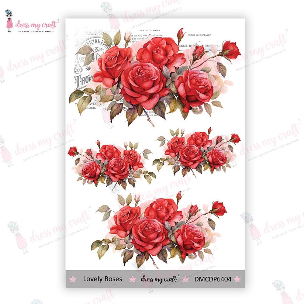 Dress My Craft Mini Transfer Me Sheet 4X6 - Lovely Roses