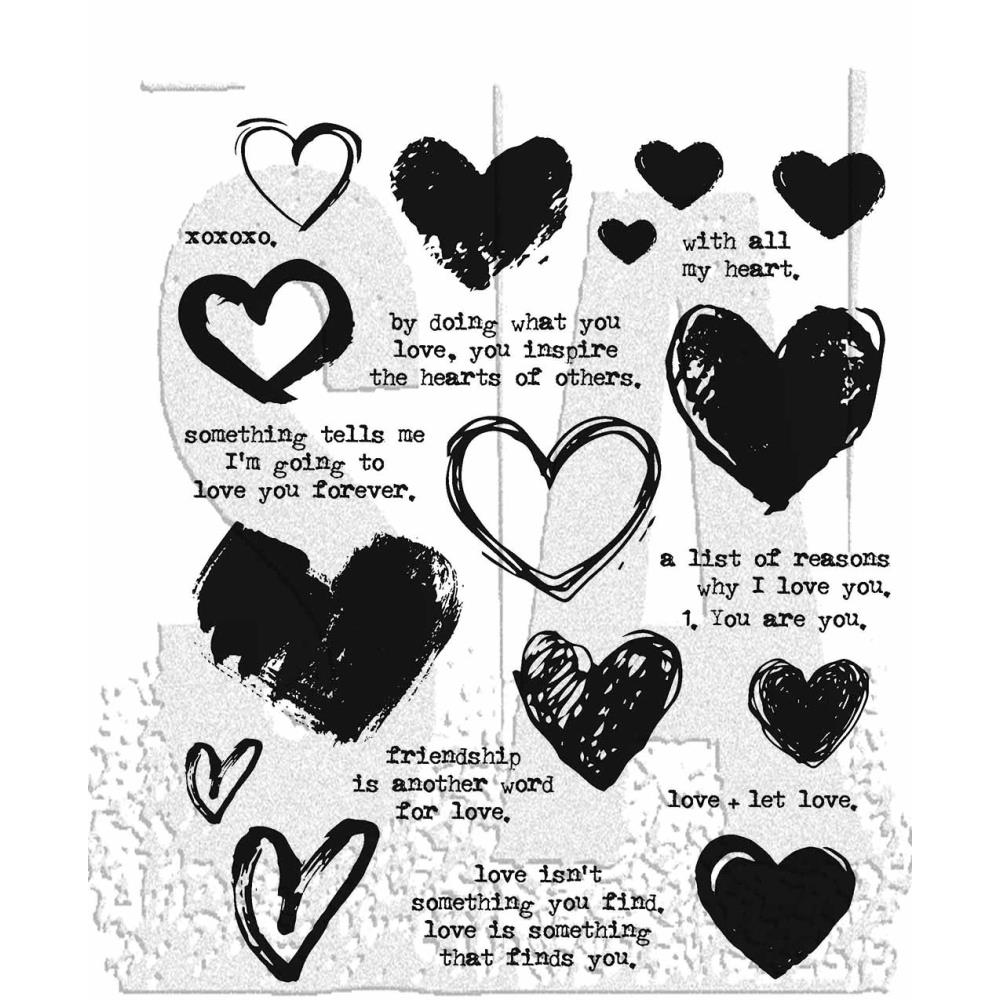 Tim Holtz Cling Stamps - Love Notes