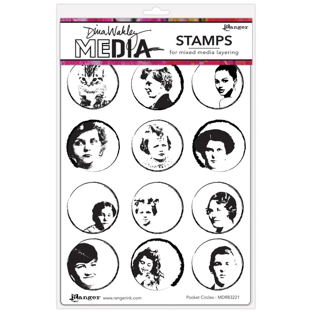 Dina Wakley Media Cling Stamps - Pocket Circles