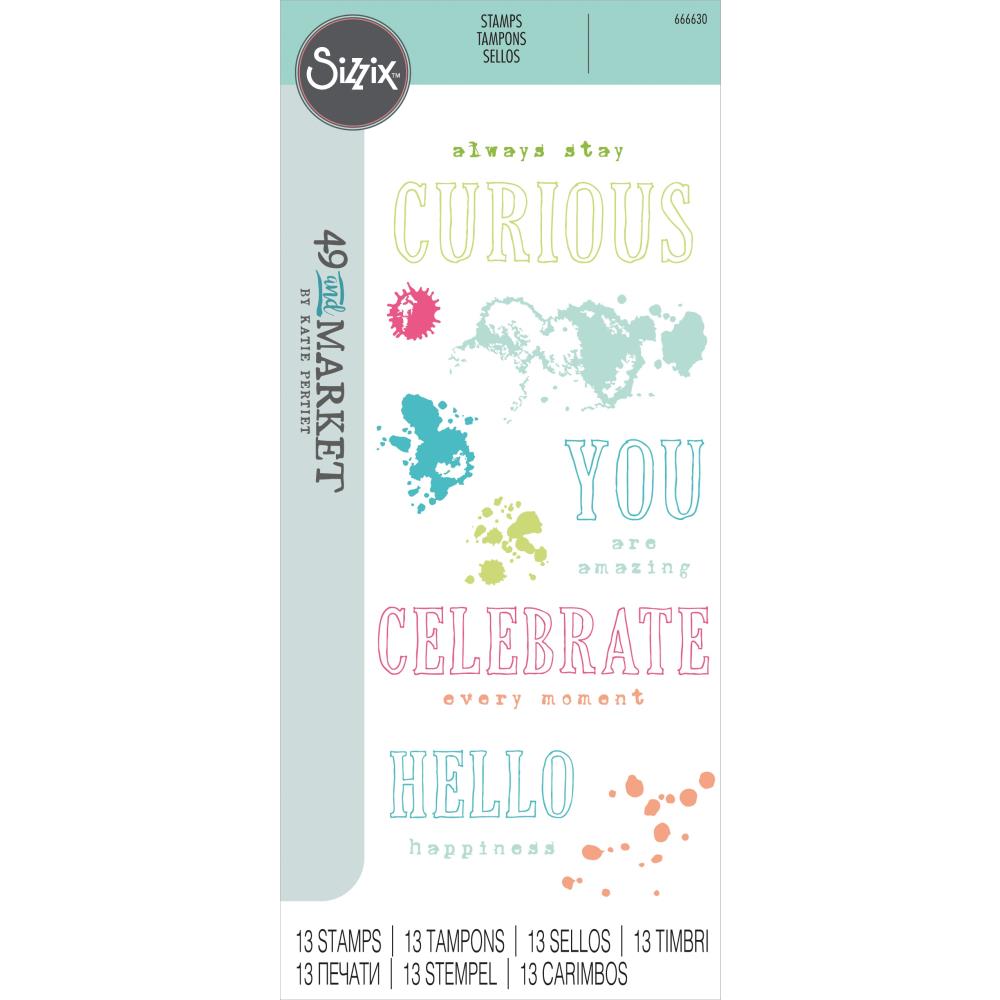 Sizzix Layered Clear Stamps By 49 & Market - Hello You Sentiments