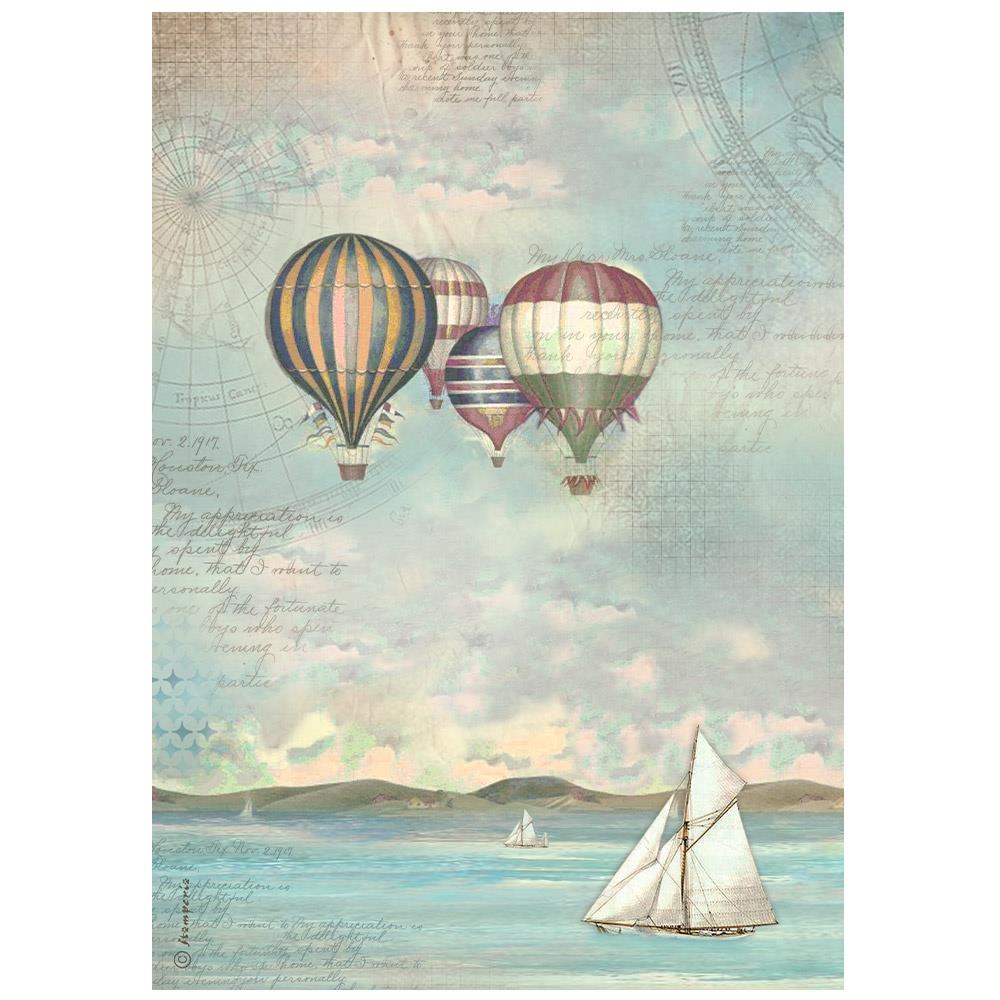 Stamperia Rice Paper Sheet A4 - Sea Land Balloons