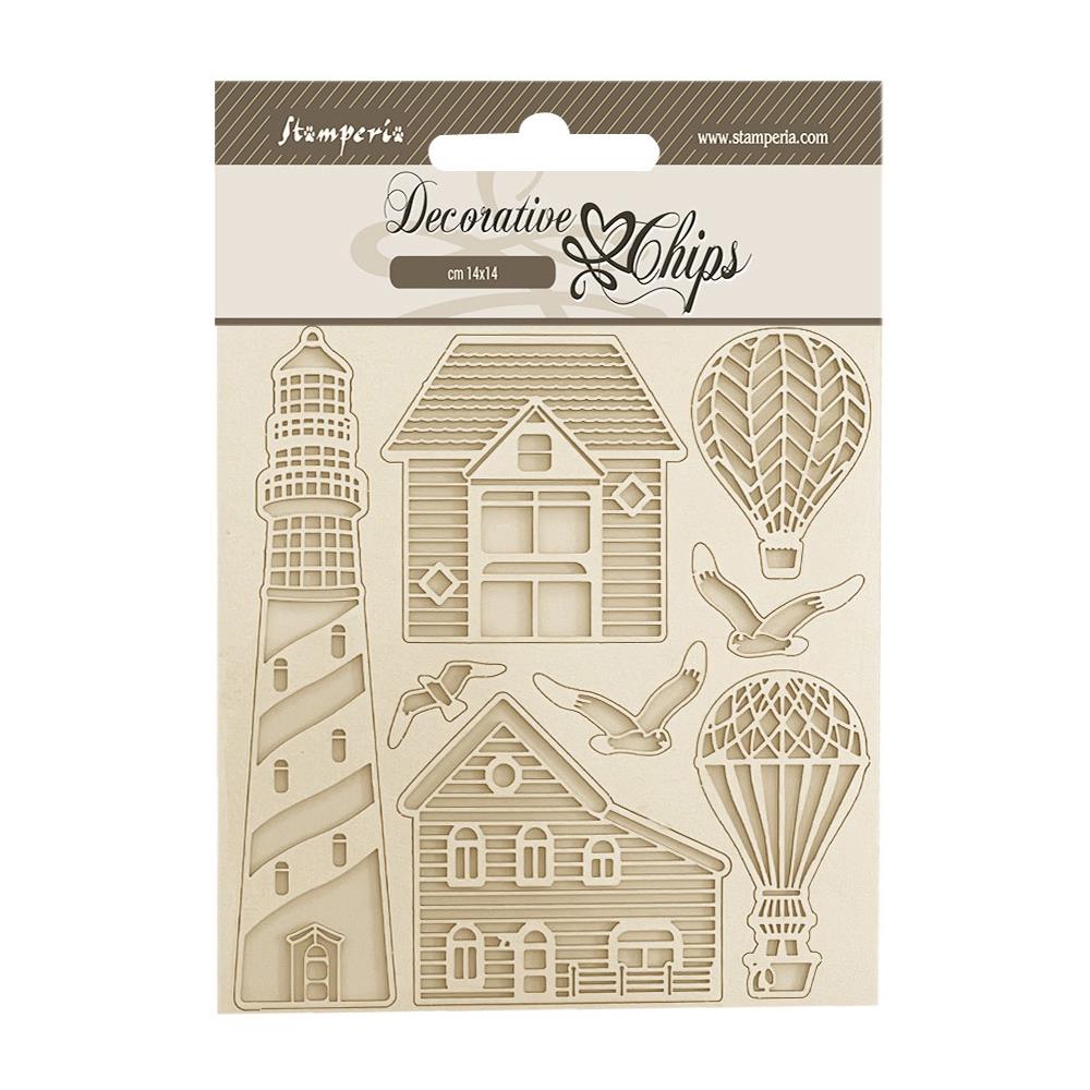 Stamperia Decorative Chips - Sea Land Lighthouse