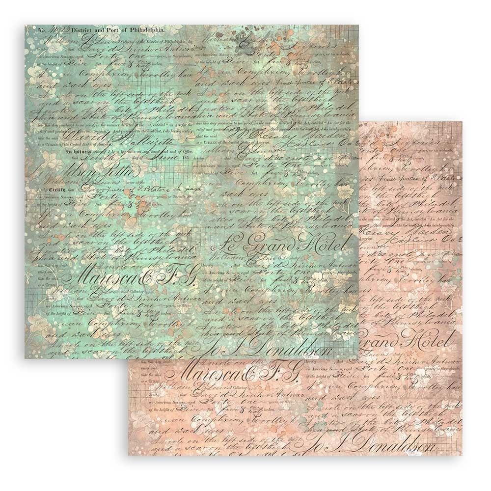 Stamperia Backgrounds Double-Sided Paper Pad 8x8 - Brocante Antiques