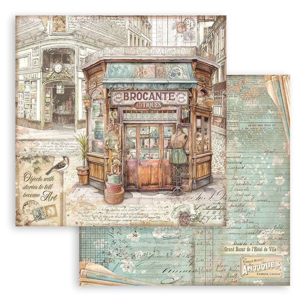Stamperia Double-Sided Paper Pad 8x8 - Brocante Antiques