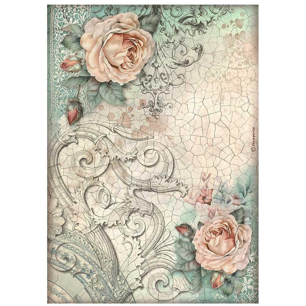 Stamperia Rice Paper Sheet A4 - Brocante Antiques Roses