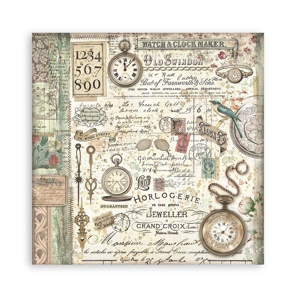 Stamperia Single-Sided Paper Pad 8x8 - Brocante Antiques