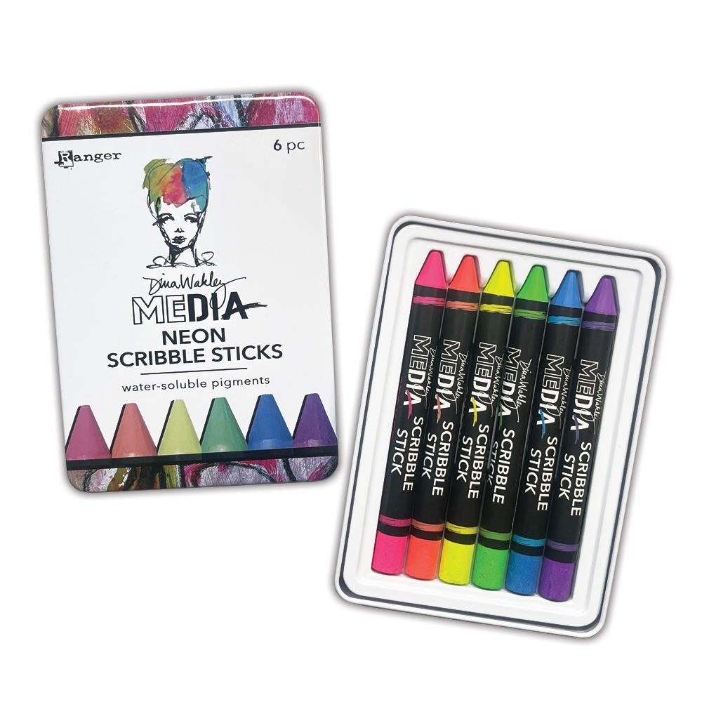 Dina Wakley Media Scribble Sticks - Neon