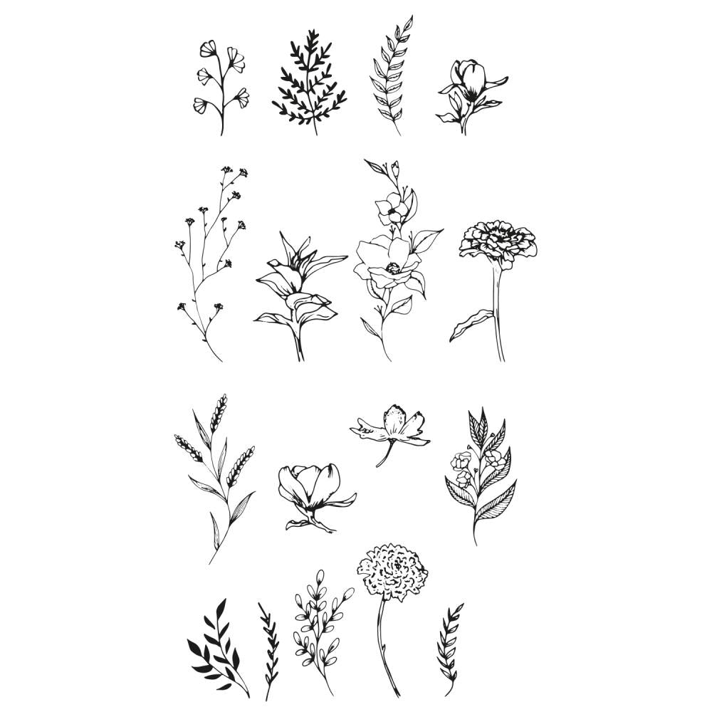 Sizzix Clear Stamp Set - Garden Botanicals