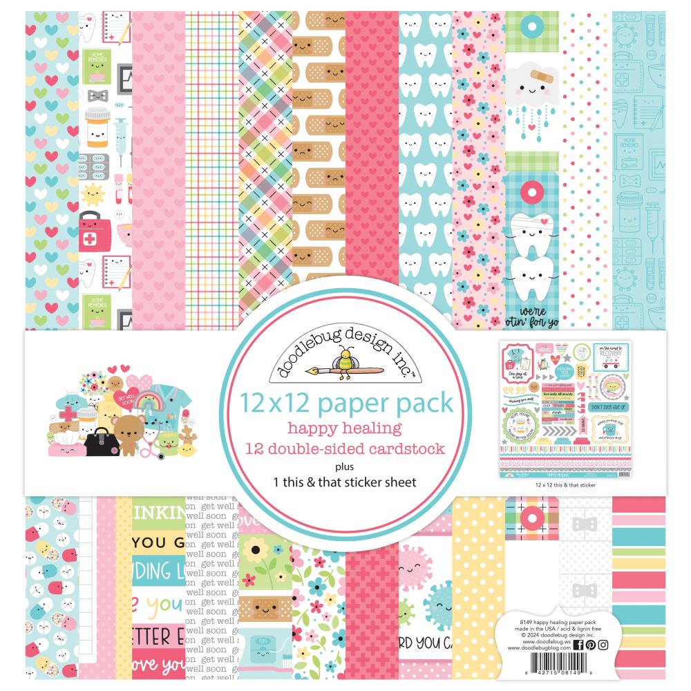 Doodlebug Double-Sided Paper Pack 12X12 - Happy Healing