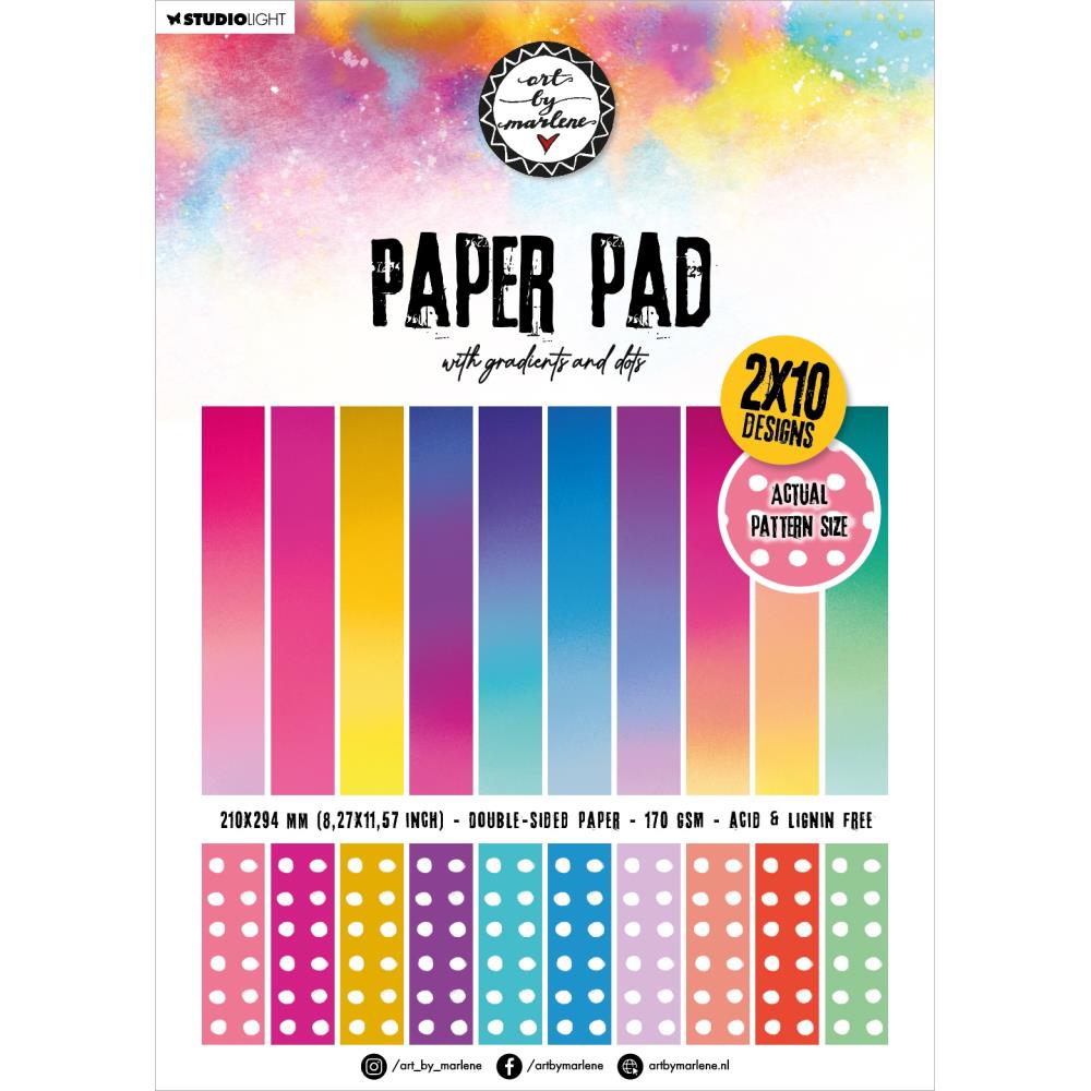 Art By Marlene Essentials Paper Pad - Nr. 160 Gradients And Dots