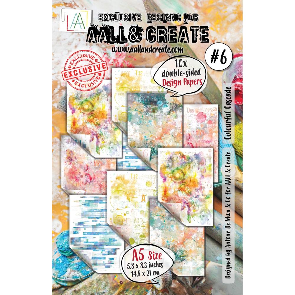 AALL And Create Double-Sided Cardstock A5 - Colourful Cascade