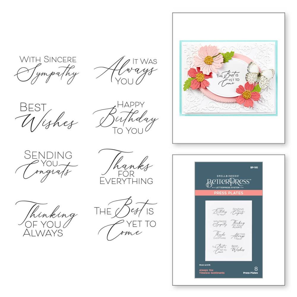 Spellbinders BetterPress Plate - Always You Timeless Sentiments