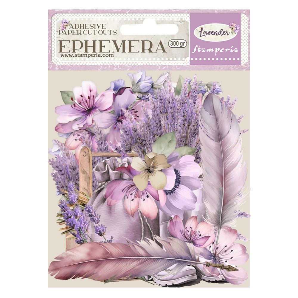 Stamperia Cardstock Ephemera Adhesive Paper Cut Outs - Lavender