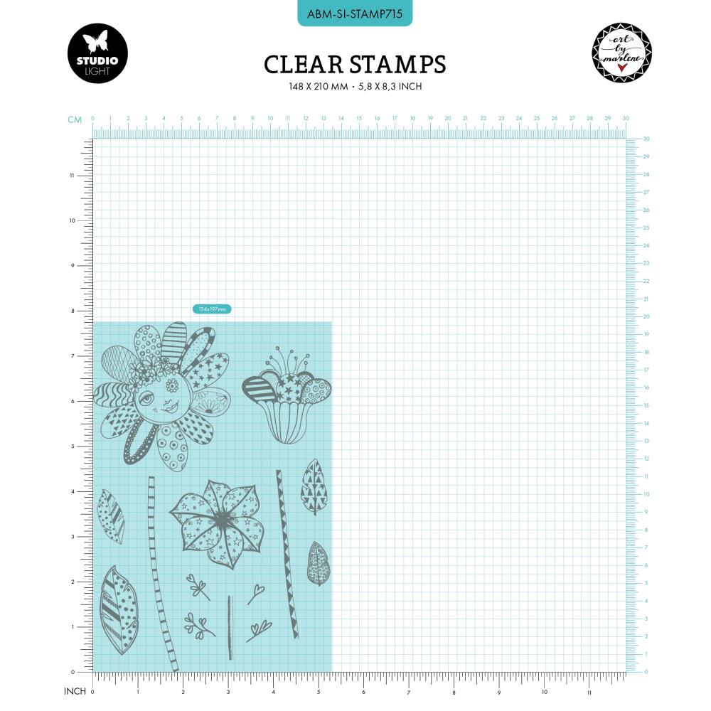 Art By Marlene Signature Collection Clear Stamps - Nr. 715 Playful Flowers