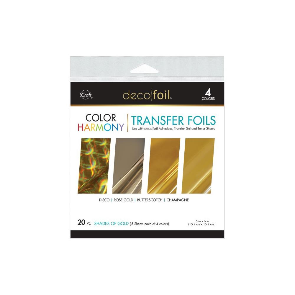 Deco Foil Harmony Foil Pack 6x6 - Shades Of Gold 20pcs