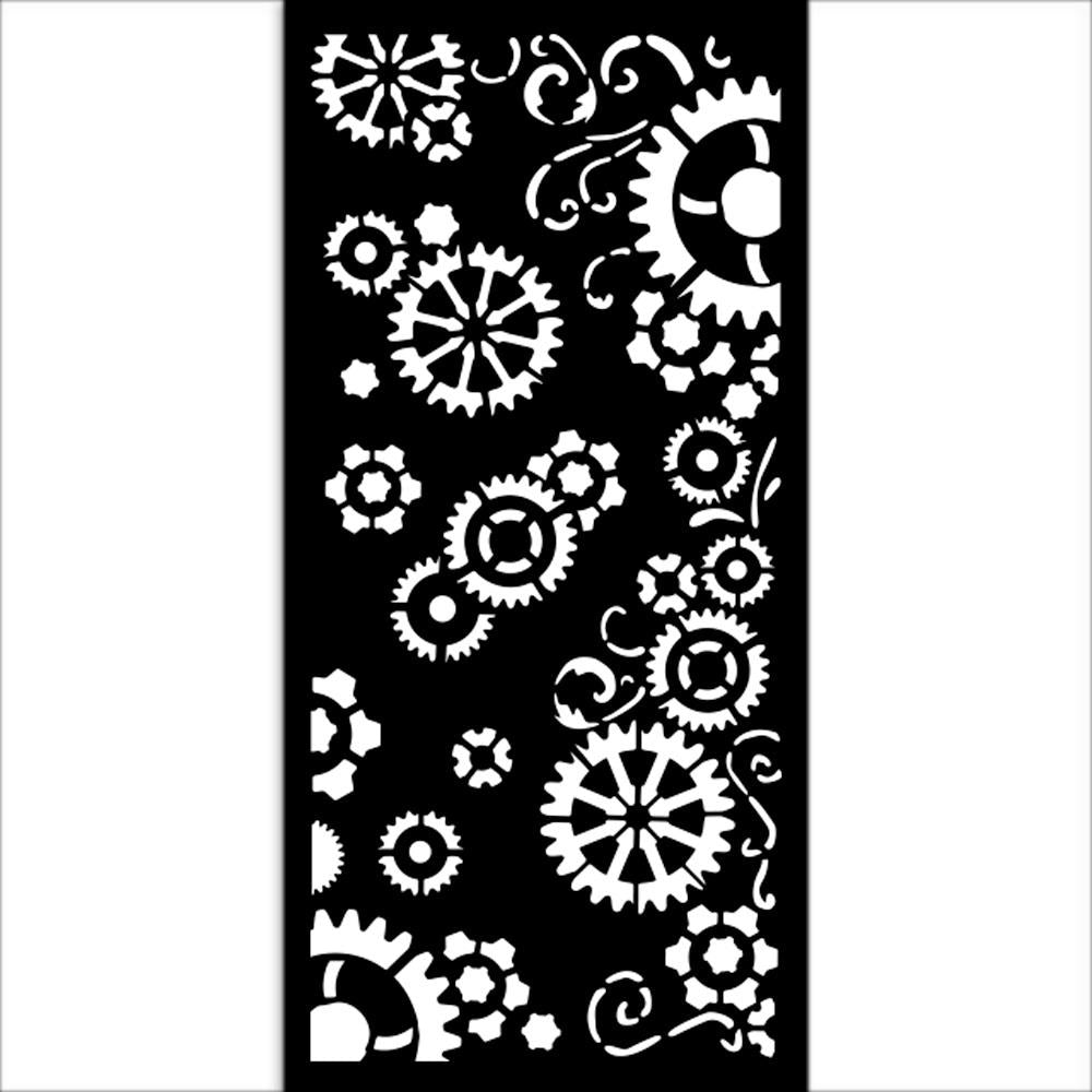 Stamperia Stencil 12cm x 25cm - Gear Up For Christmas Gears