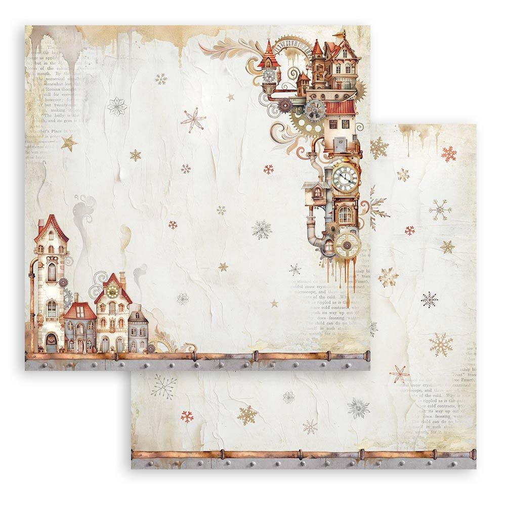 Stamperia Double-Sided Paper Pad 8x8 - Gear Up For Christmas