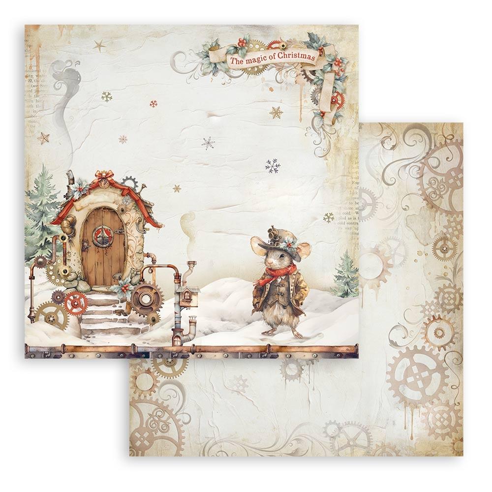 Stamperia Double-Sided Paper Pad 8x8 - Gear Up For Christmas