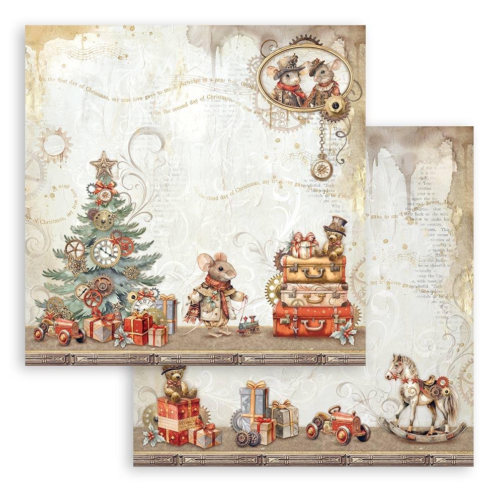 Stamperia Double-Sided Paper Pad 8x8 - Gear Up For Christmas