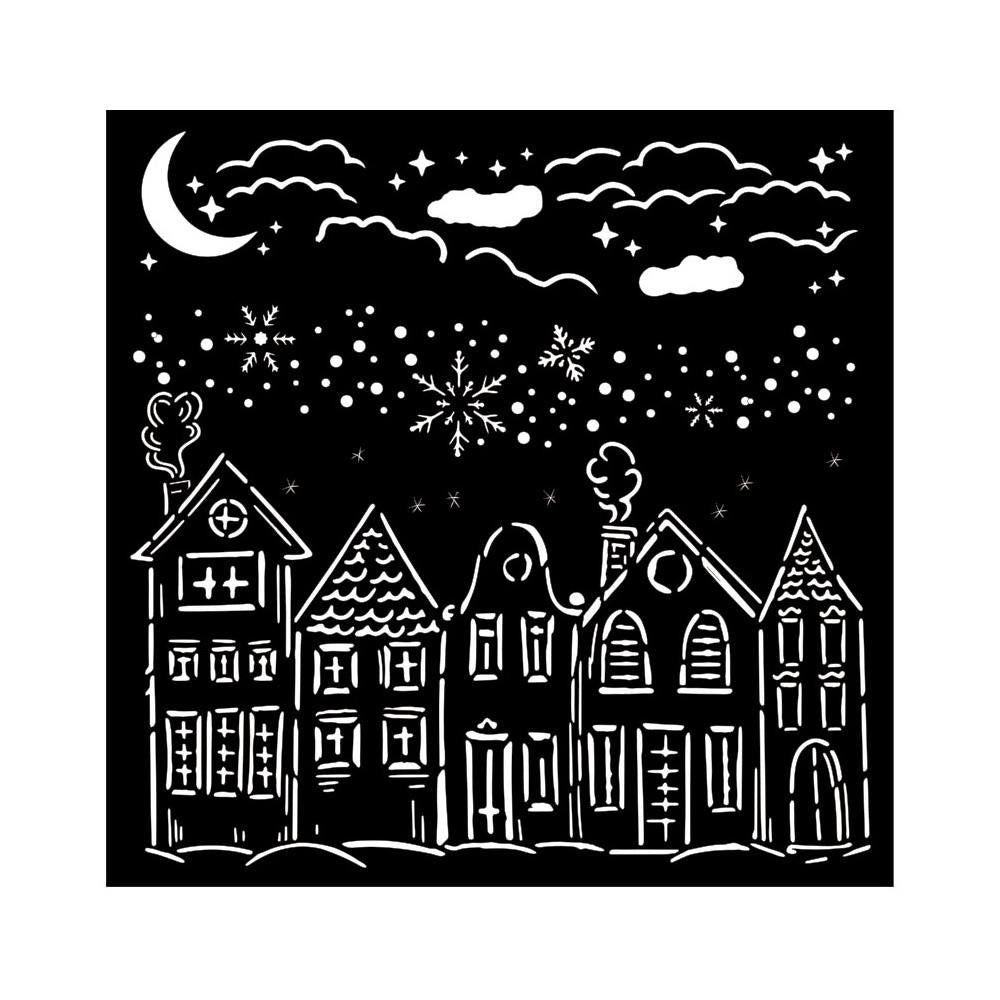 Stamperia Media Stencil - Classic Christmas Houses