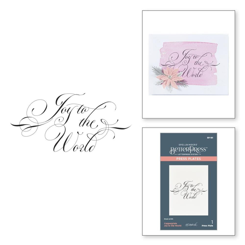 Spellbinders Press Plate - Copperplate Joy To The World