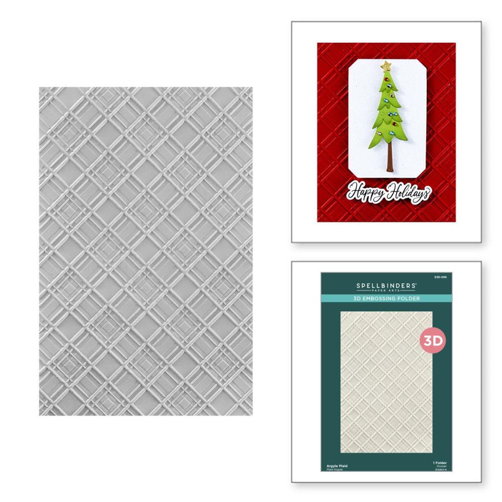 Spellbinders 3D Embossing Folder - Argyle Plaid