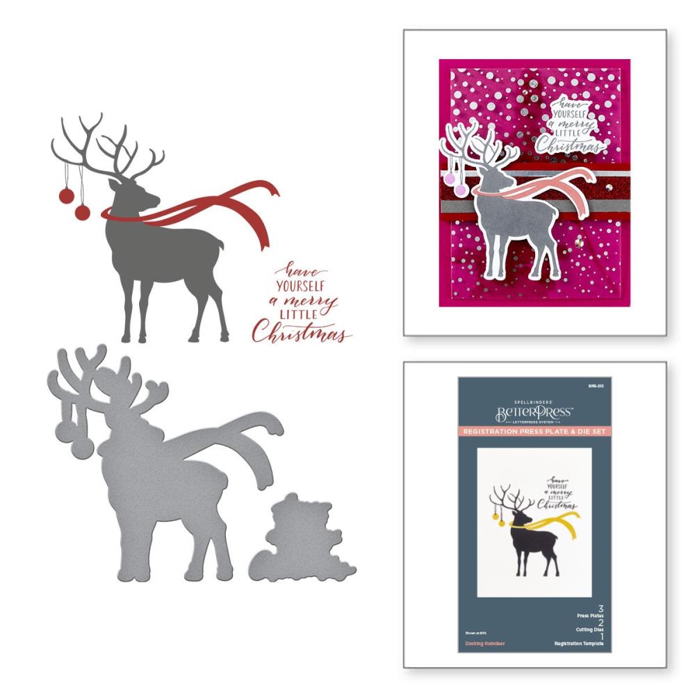 Spellbinders Press Plate & Die Set - Dashing Reindeer