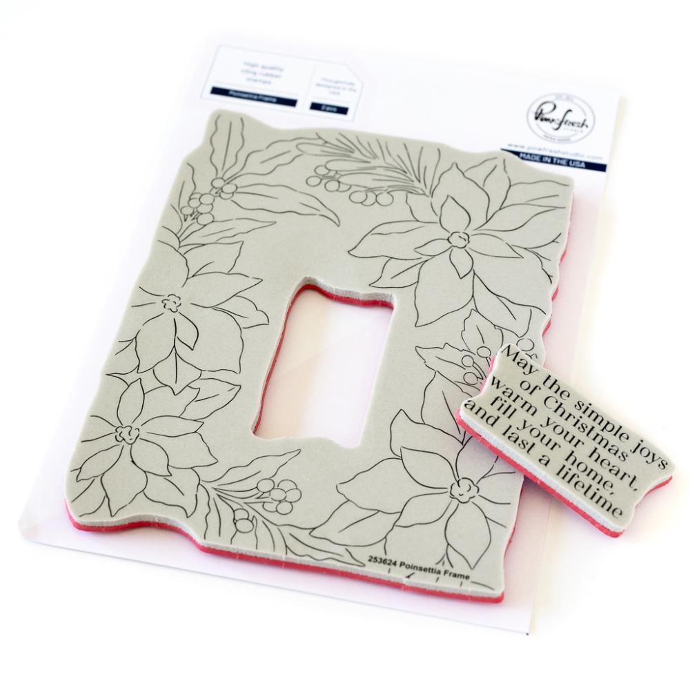 Pinkfresh Studio Cling Stamp - Poinsettia Frame