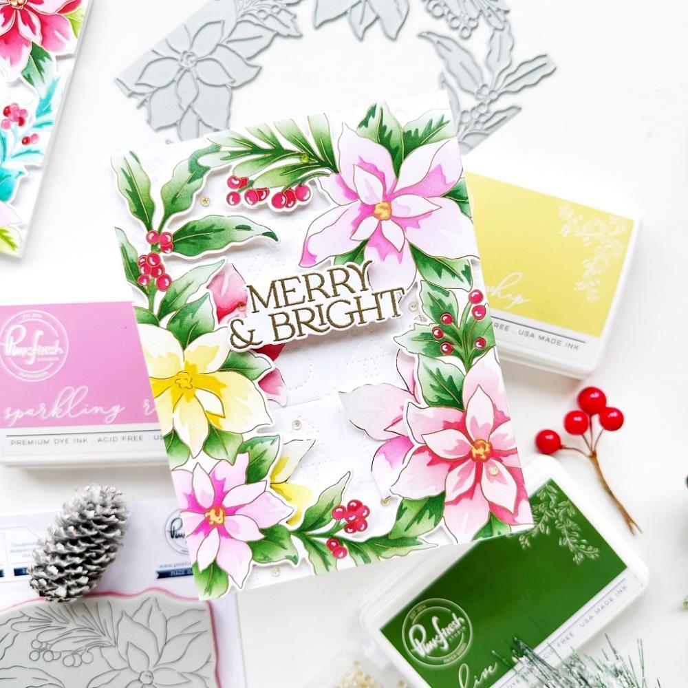 Pinkfresh Studio Press Plate - Poinsettia Frame