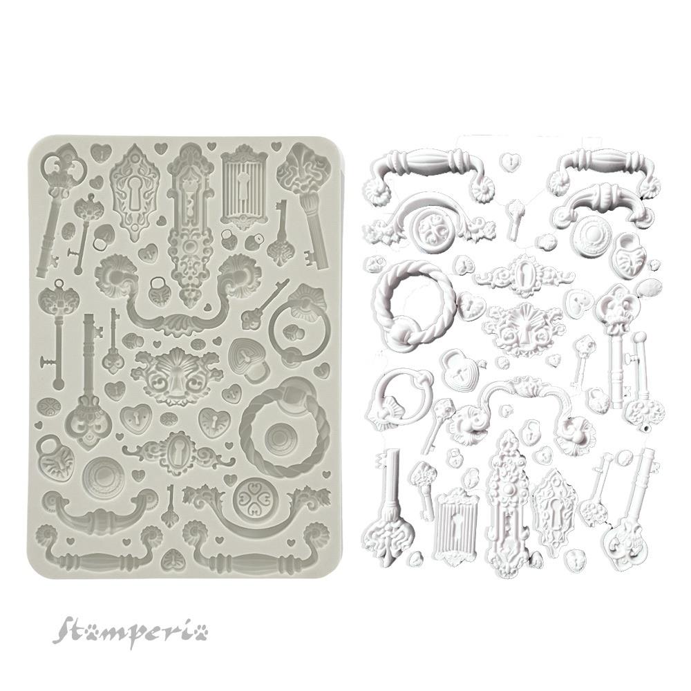 Stamperia Silicone Mould A5 - Golden Harmony Keys Handles And Locks