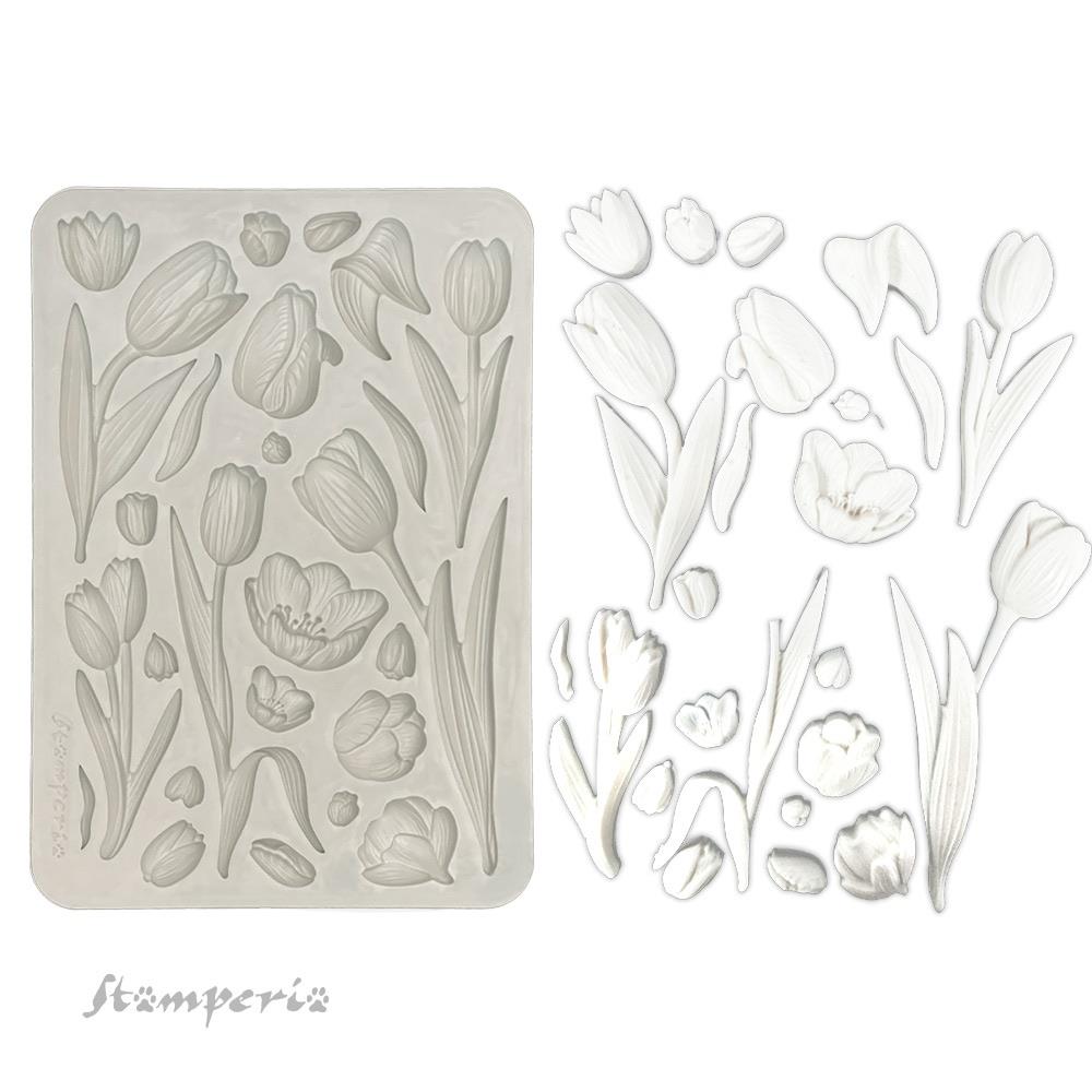 Stamperia Silicone Mould A5 - Art Of Travelling Tulips