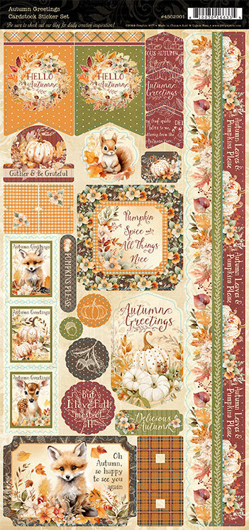 Graphic 45 Cardstock Stickers - Autumn Greetings