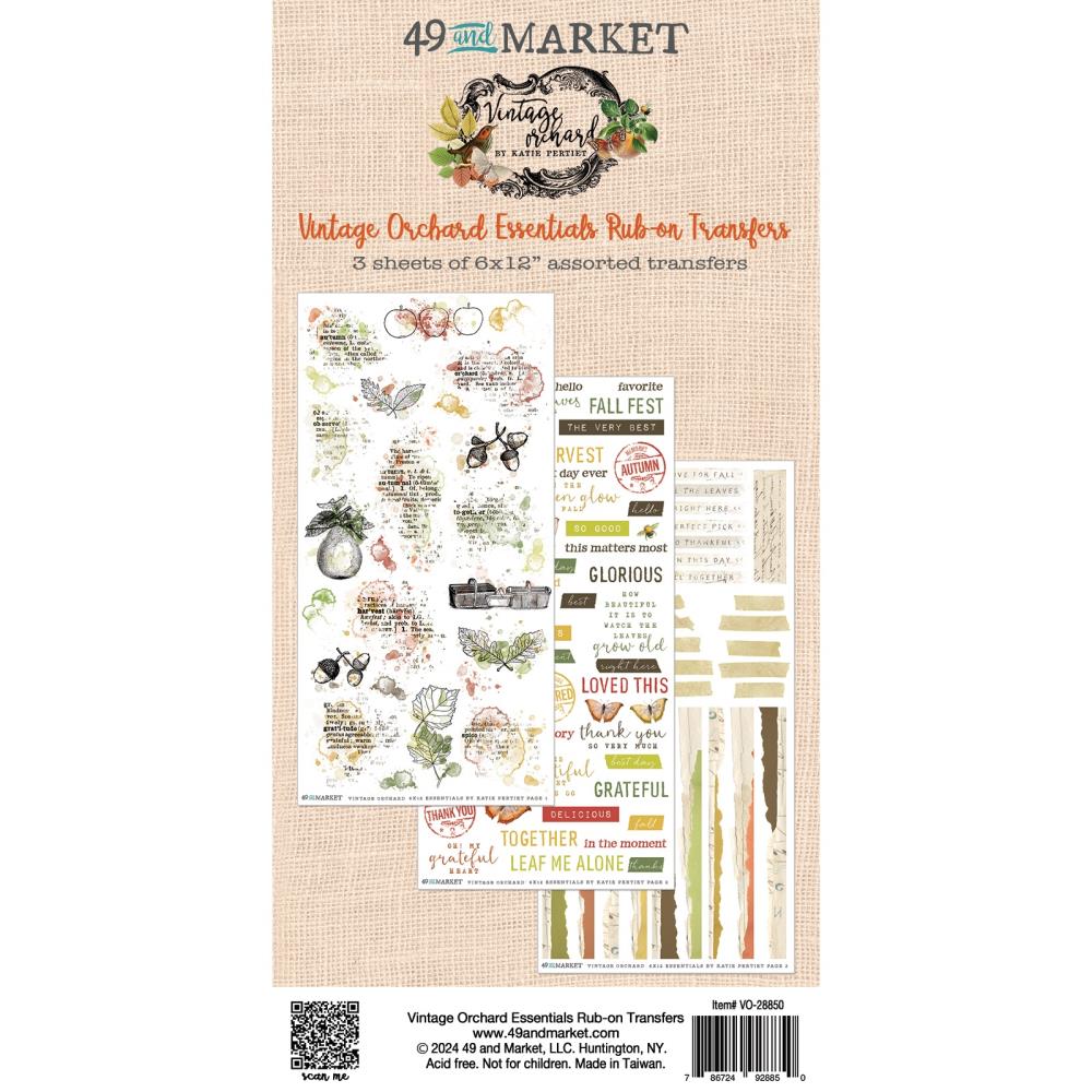 49 And Market Rub-On Transfer Set - Vintage Orchard Essentials