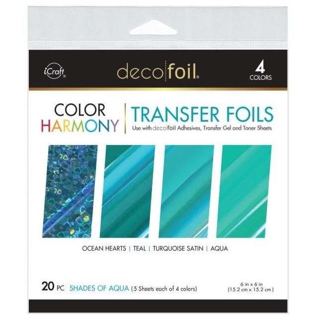 Deco Foil Harmony Foil Pack 6x6 - Shades Of Aqua 20pcs