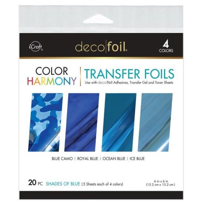 Deco Foil Harmony Foil Pack 6x6 - Shades Of Blue 20pcs