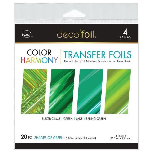 Deco Foil Harmony Foil Pack 6x6 - Shades Of Green 20pcs