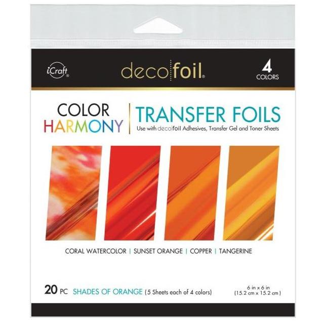 Deco Foil Harmony Foil Pack 6x6 - Shades Of Orange 20pcs