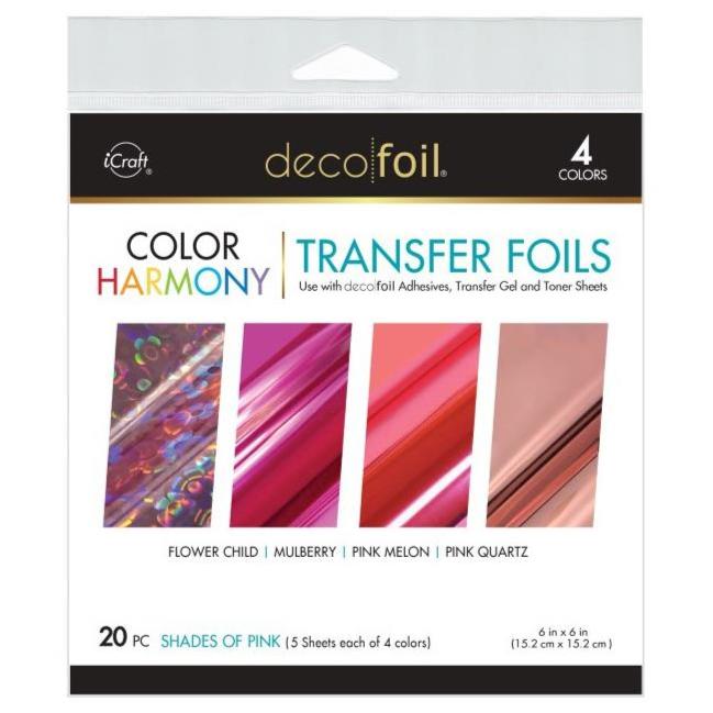 Deco Foil Harmony Foil Pack 6x6 - Shades Of Pink 20pcs