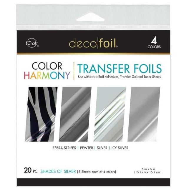 Deco Foil Harmony Foil Pack 6x6 - Shades Of Silver 20pcs