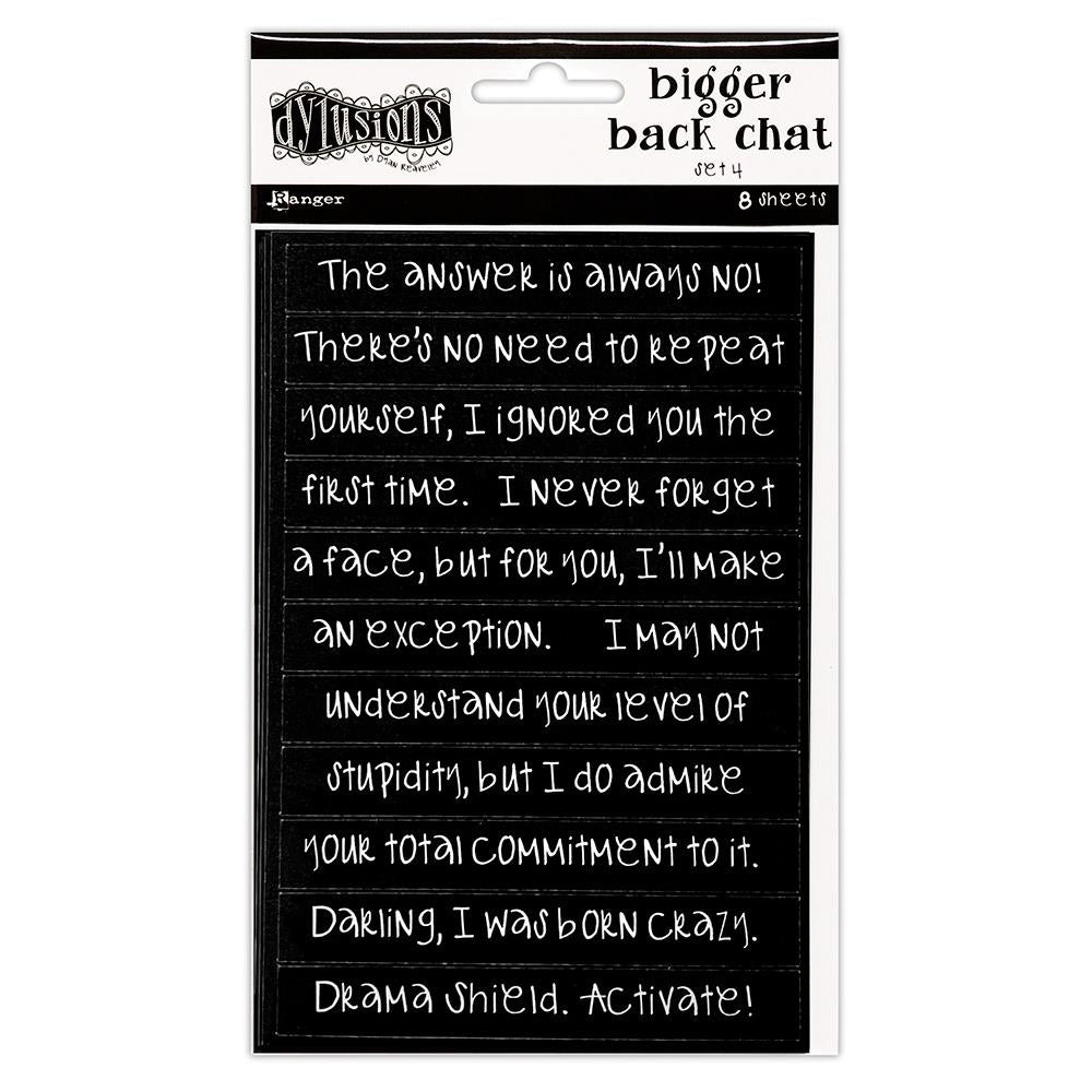 Dyan Reaveley Dylusions Bigger Back Chat Stickers - Black Set 4