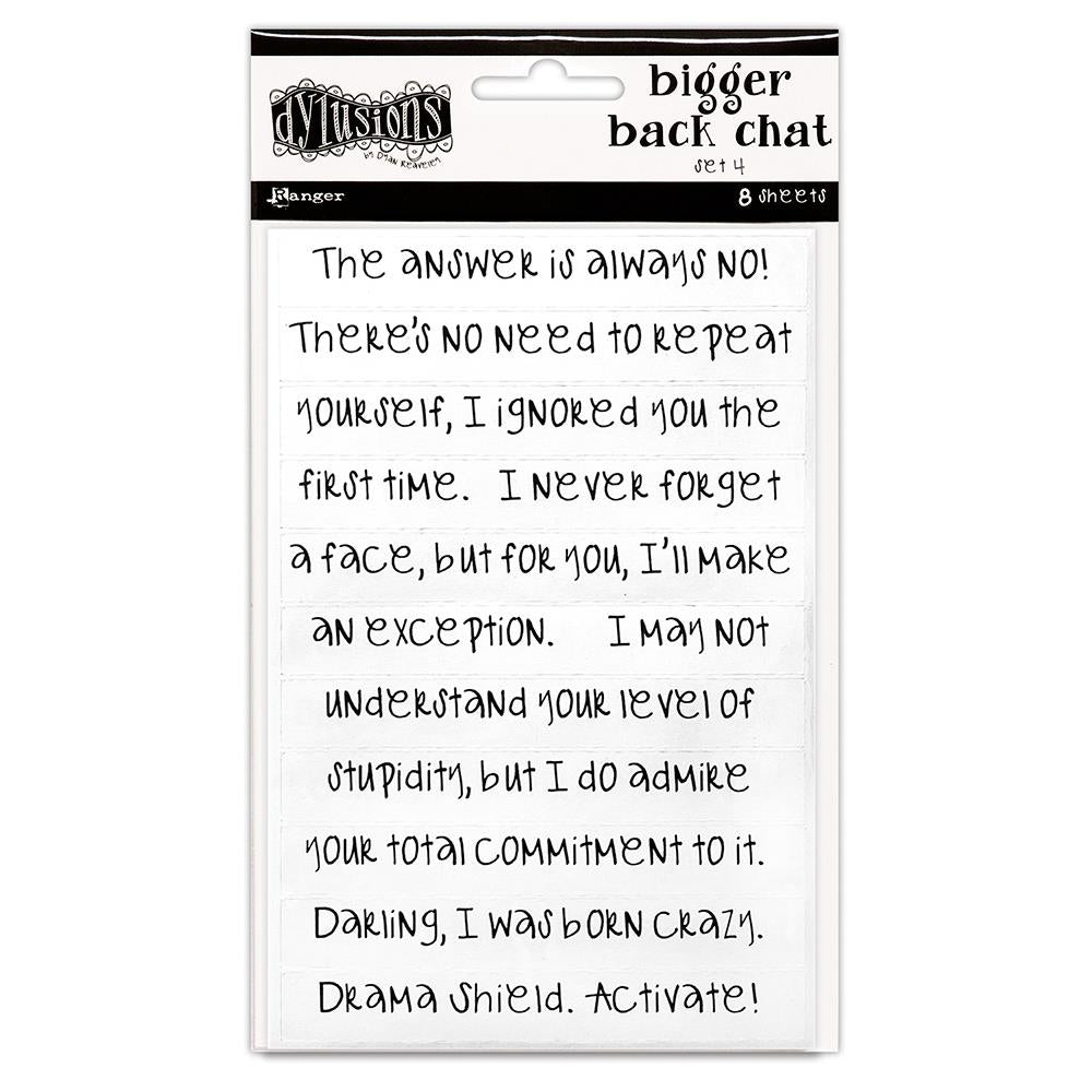 Dyan Reaveley Dylusions Bigger Back Chat Stickers - White Set 4