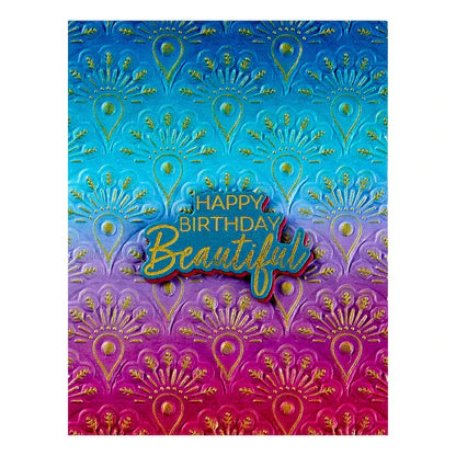 Spellbinders 3D Embossing Folder - Peacock Motif